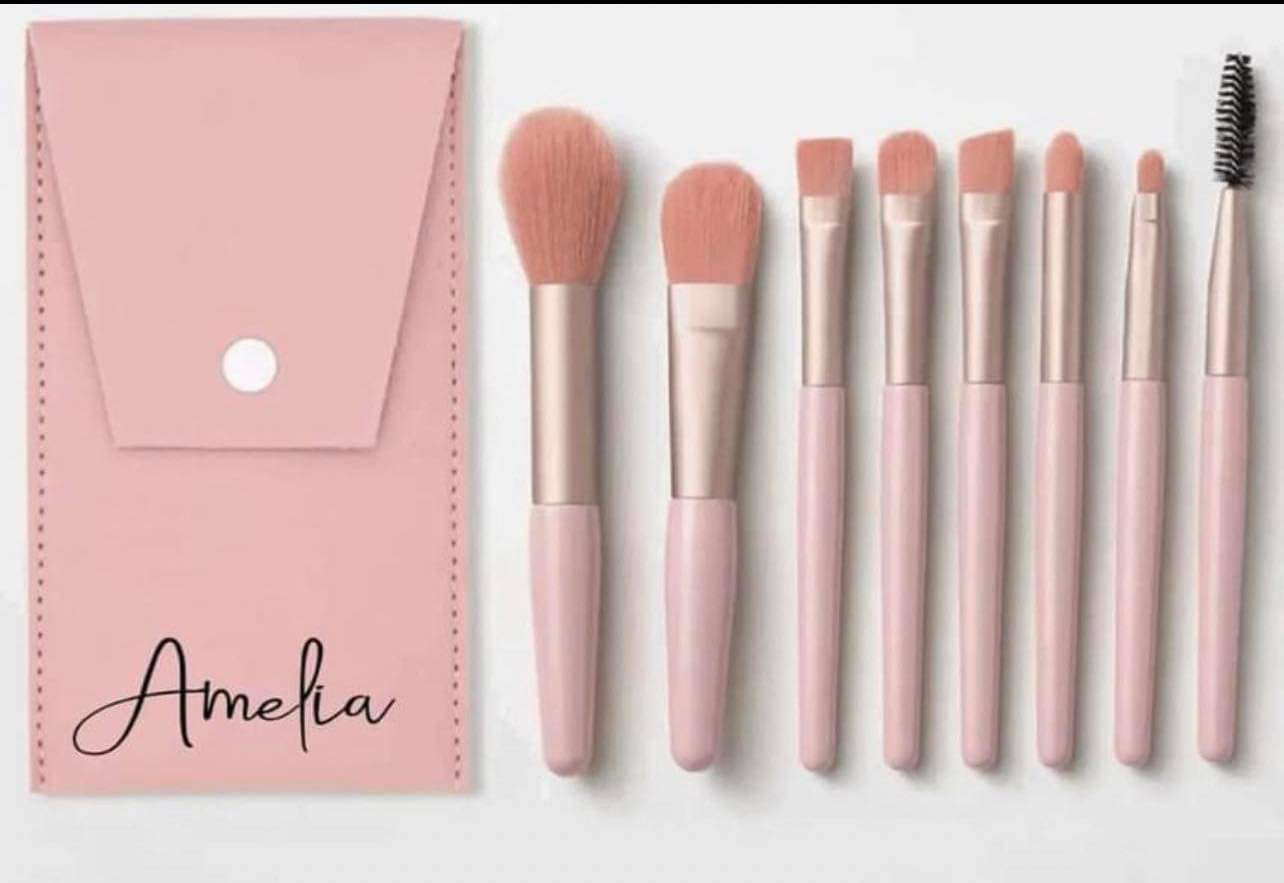 NON Personalised Makeup Pouch & Brush Set