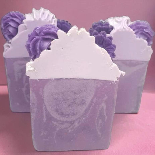 Lavender Bouquet Soap Bar Slice