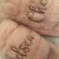 Pink fluffy personalised slippers with heel strap - Archie’s Kingdom